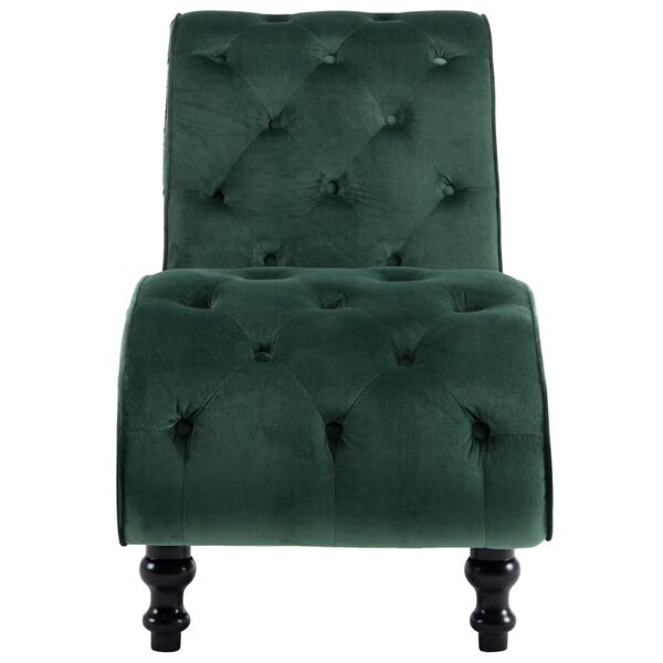 vidaXL Chaise Lounge Green Velvet