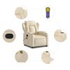 vidaXL Massage Recliner Chair Cream Fabric