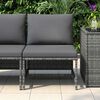 vidaXL Sectional Middle Sofa with Cushions Grey Poly Rattan