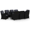 vidaXL 9 Piece Garden Dining Set Black