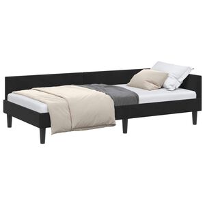 vidaXL Corner Bed Frame with Headboard Black 90 cm x 190 cm Velvet
