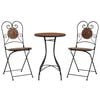 vidaXL Mosaic Bistro Set Terracotta Iron and Ceramic