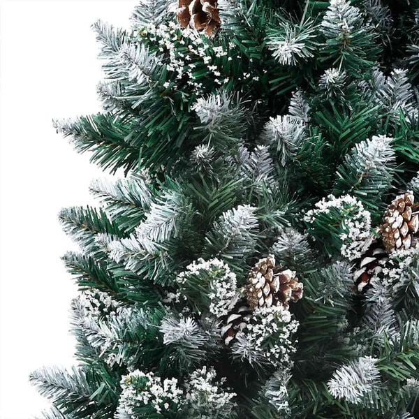 vidaXL Artificial Christmas Tree with LEDs&Ball Set&Pinecones 210 cm