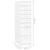 vidaXL Mobile File Cabinet White 28x41x109 cm Metal