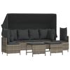 vidaXL 5 Piece Garden Sofa Set with Cushions Grey Poly Rattan