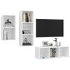 vidaXL 3 Piece TV Cabinet Set White Engineered Wood