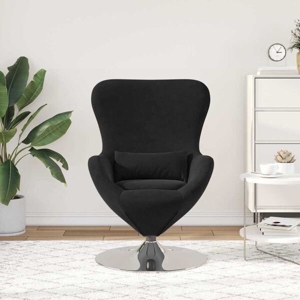 vidaXL Egg Chair Black Velvet