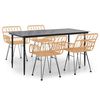 vidaXL 5 Piece Garden Dining Set Poly Rattan