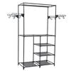 vidaXL Clothes Rack | Black | Powder-coated steel, Non-woven fabric | Medium