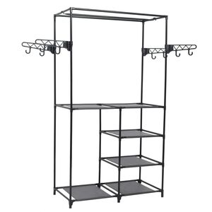 vidaXL Clothes Rack | Black | Powder-coated steel, Non-woven fabric | Medium