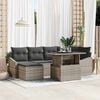 vidaXL Garden Sofa Set 7 pcs Grey Poly rattan and powder-coated steel
