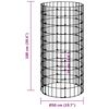 vidaXL Circular Gabion Pole Galvanised Steel Ø50x100 cm