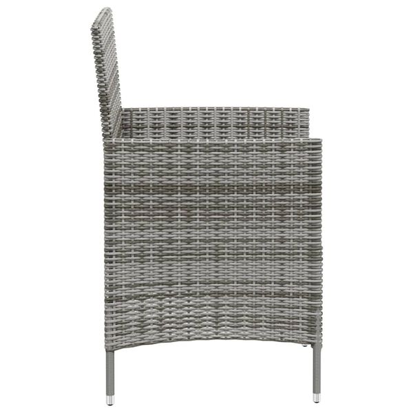 vidaXL Garden Chairs with Cushions 4 pcs Poly Rattan Grey