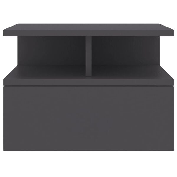vidaXL Floating Nightstands 2 pcs Grey 40x31x27cm Engineered Wood