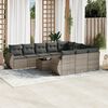 vidaXL 11 Piece Garden Sofa Set with Cushions Grey Poly Rattan