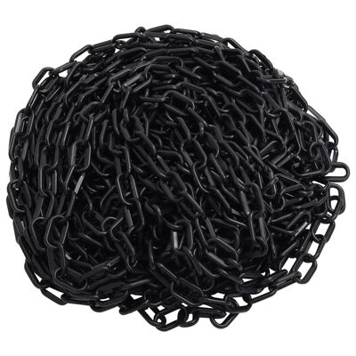 vidaXL Warning Chain Black 30 m Ø6 mm Plastic