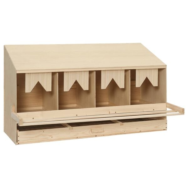 vidaXL Chicken Laying Nest 4 Compartments 106x40x59 cm Solid Pine Wood
