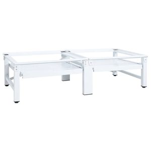 vidaXL Washing and Drying Machine Pedestal with Pull-out Shelves White