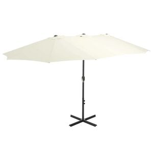 vidaXL Garden Parasol with Aluminium Pole 460x270 cm Sand