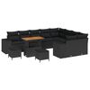 vidaXL Garden Sofa Set 12 pcs Black Poly Rattan