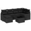 vidaXL Garden Sofa Set with Cushion 7 pcs Black Poly rattan