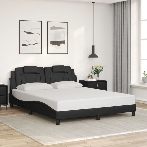 vidaXL Bed Frame "Viana" with LED without Mattress Black 152x203 cm