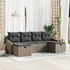 vidaXL Garden Sofa Set with Cushion with Storage 6 pcs Poly Rattan