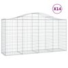 vidaXL Arched Gabion Baskets 14 pcs 200x50x100/120 cm Galvanised Iron