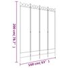 vidaXL 4-Panel Room Divider White 160x200 cm Fabric