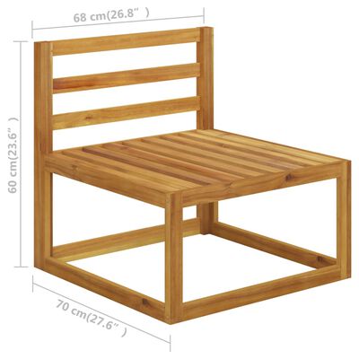 vidaXL 6 Piece Garden Lounge Set with Cushion Cream Solid Acacia Wood