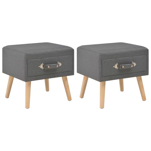 vidaXL Bedside Cabinets 2 pcs Dark Grey 40x35x40 cm Fabric