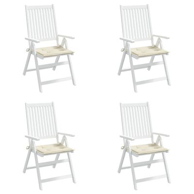 vidaXL Garden Chair Cushions 4 pcs Cream 40x40x3 cm Oxford Fabric