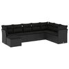 vidaXL 8 Piece Garden Sofa Set with Cushions Black Poly Rattan