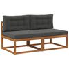 vidaXL Outdoor Middle Sofa with Cushion 2 Piece Natural
