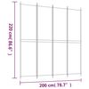 vidaXL 4-Panel Room Divider White 200x220 cm Fabric