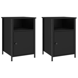 vidaXL Bedside Cabinets 2 pcs Black 40x42x60 cm Engineered Wood