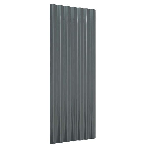vidaXL Roof Panels 12 pcs Galvanised Steel Anthracite 100x36 cm