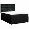 vidaXL Box Spring Bed with Mattress Black Queen Fabric