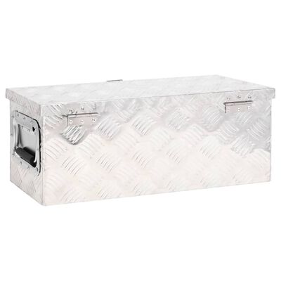 vidaXL Storage Box Silver 60x23.5x23 cm Aluminium
