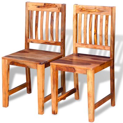 vidaXL Dining Chairs 2 pcs Solid Sheesham Wood
