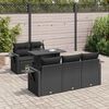 vidaXL 6 Piece Garden Sofa Set with Cushions Black Poly Rattan