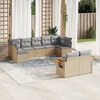 vidaXL 9 Piece Garden Sofa Set with Cushions Beige Poly Rattan