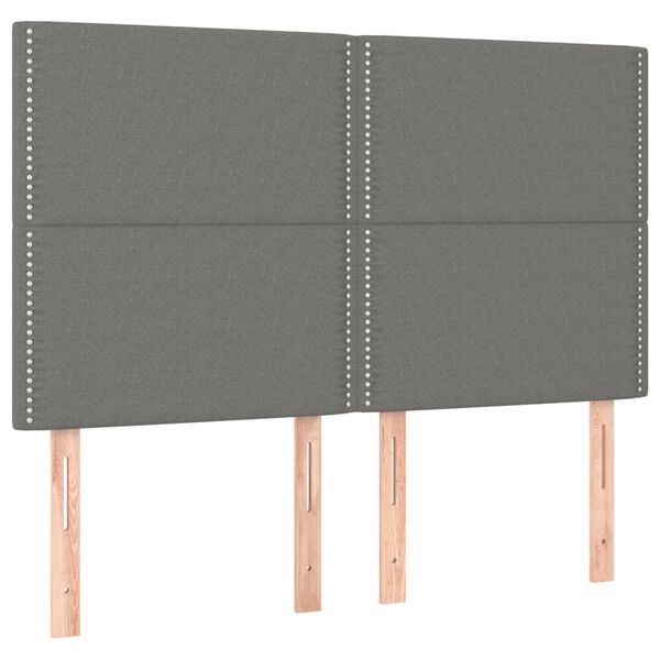 vidaXL LED Headboard Dark Grey 144 cm Fabric