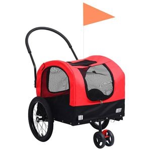 vidaXL Pet Bike Trailer | Red and Black