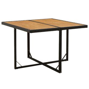 vidaXL Garden Table | Black and Natural Wood