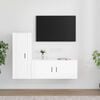 vidaXL 2 Piece TV Cabinet Set White Engineered Wood
