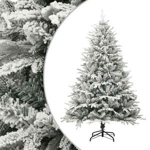 vidaXL Artificial Christmas Tree with Flocked Snow Green 180 cm PVC&PE