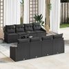vidaXL Sofa Set with Cushion Manual 9 pcs Black Poly Rattan