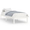 vidaXL Bed Frame without Mattress White Solid Wood Single