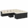 vidaXL 12 Piece Garden Sofa Set with Cushions Black Poly Rattan